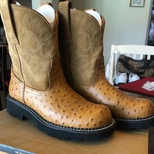 Cognac ostrich Ariat natural/tan boot